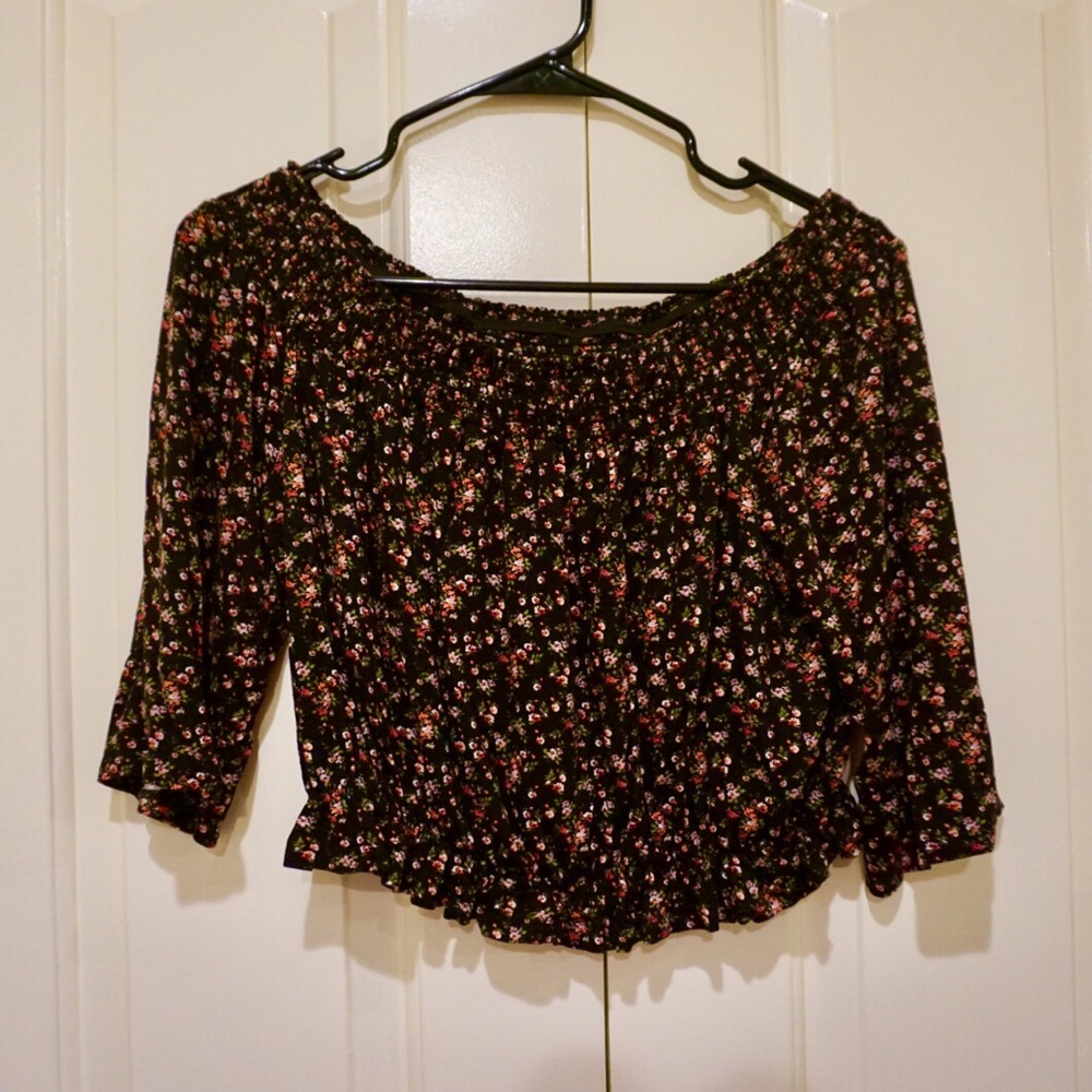 Floral Off Shoulder Crop Top